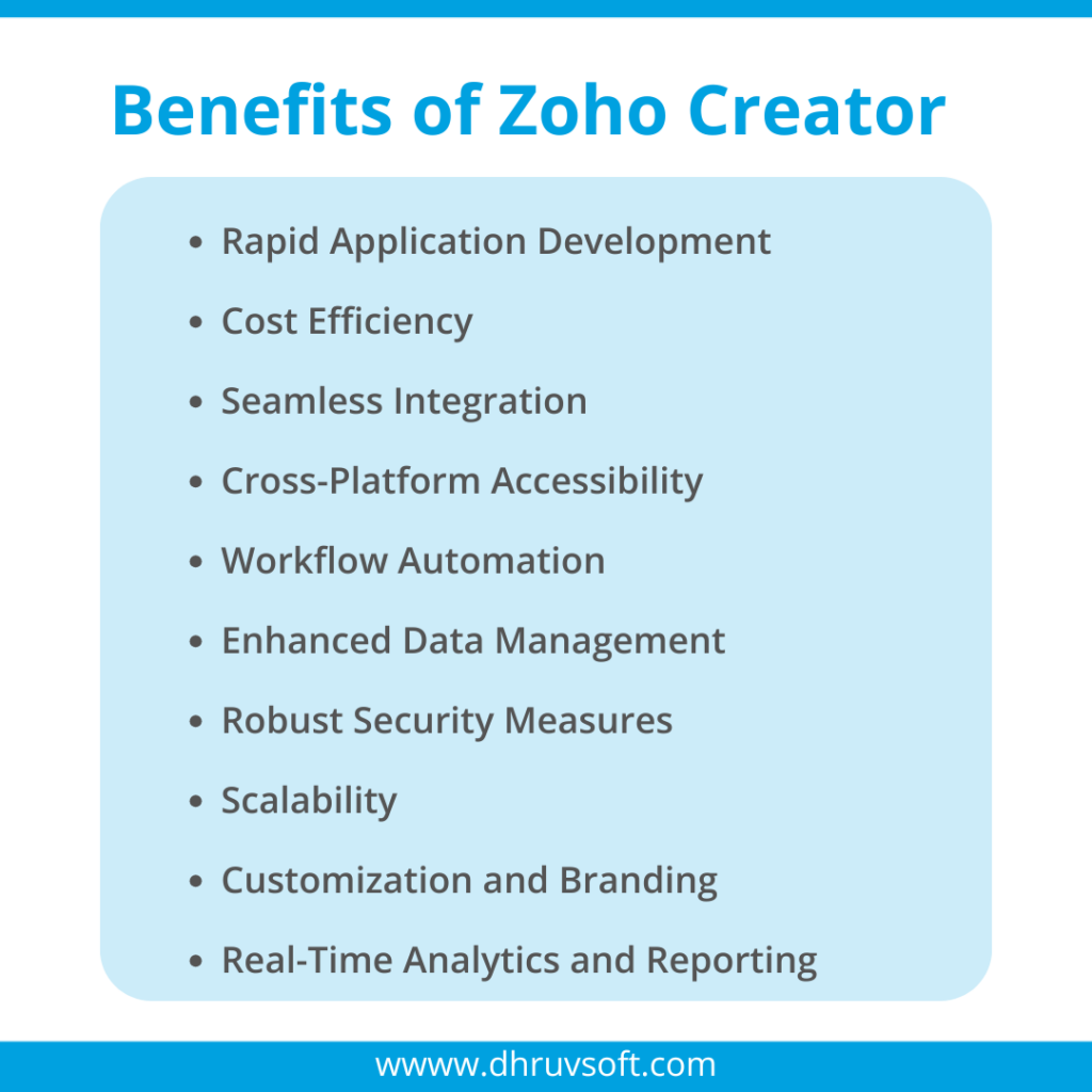 Benefits of Zoho Creator